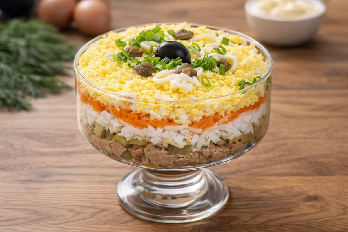 Вкусный и простой салат «Печенкин», который приятно удивит
