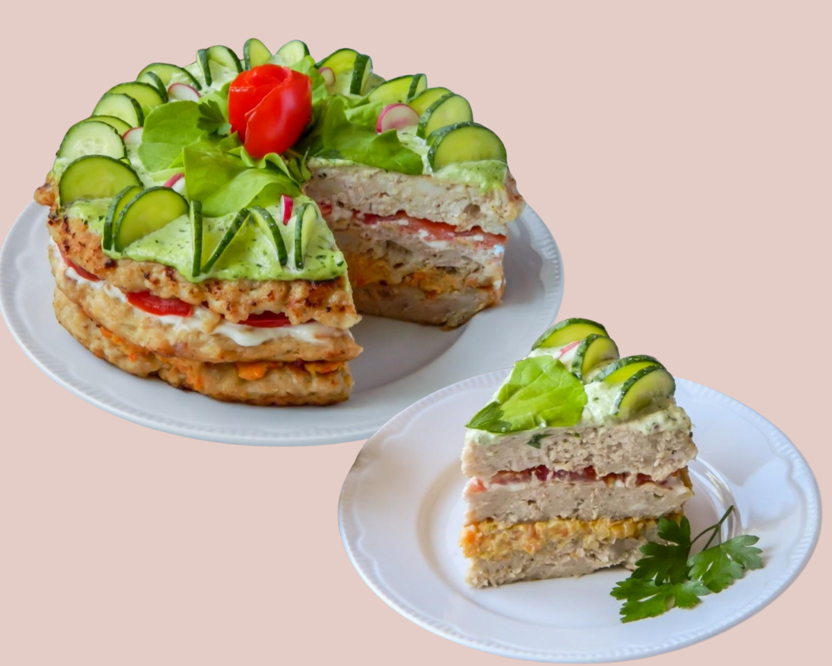 Необычные несладкие торты к 23 февраля: мясной, с лососем и блинный